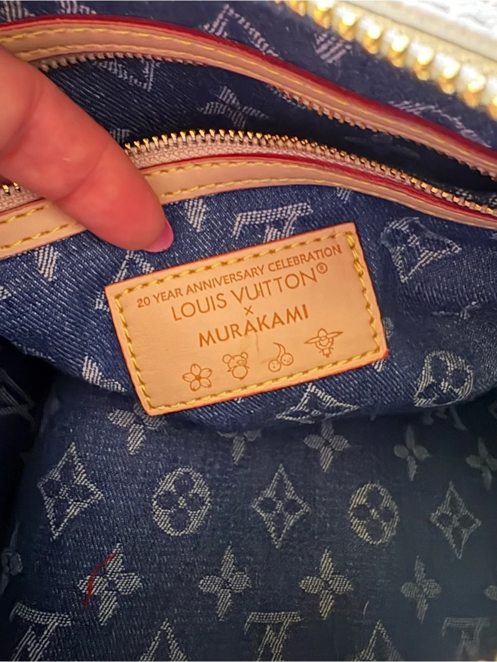 Speedy White Cherry Print Monogram Top-Handle Bag